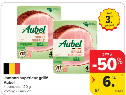 Offre: Jambon supérieur grillé