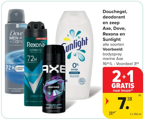 Promotie: Douchegel, deodorant en zeep