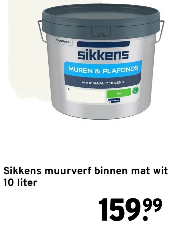 Aanbieding: Muurverf binnen mat wit 10 liter