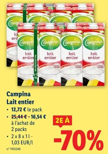 Offre: Lait entier