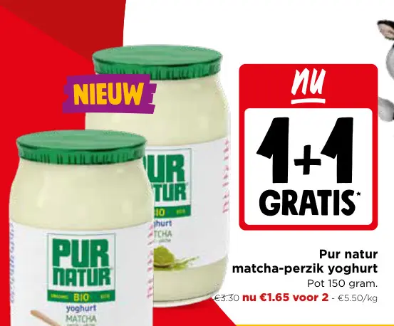 Promotie: Matcha-perzik yoghurt