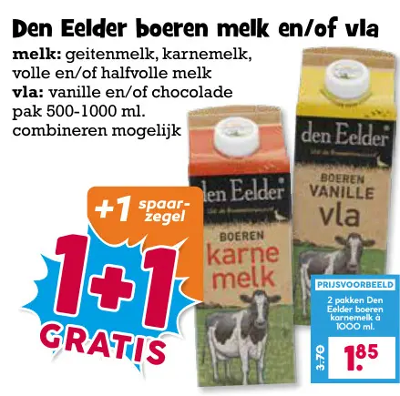 Aanbieding: Den Eelder boeren melk en/of vla