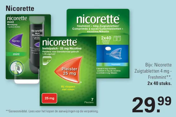 Aanbieding: Nicorette Zuigtabletten 4 mg - Freshmint