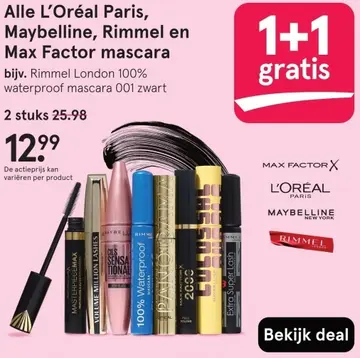 Aanbieding: Alle L'Oréal Paris, Maybelline, Rimmel en Max Factor mascara