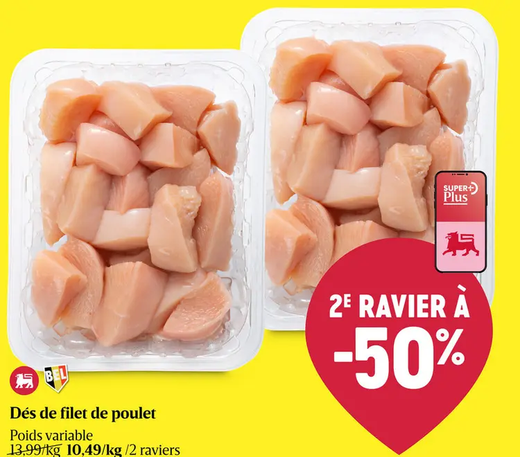 Offre: Dés de filet de poulet