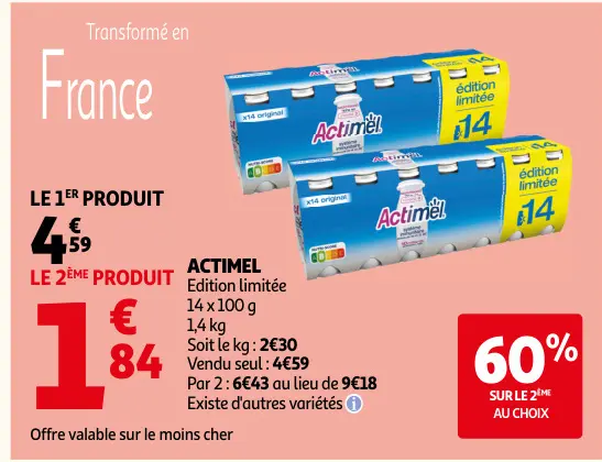 Promotie: Actimel Edition limitée