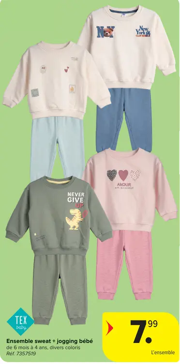 Offre: Ensemble sweat + jogging bébé