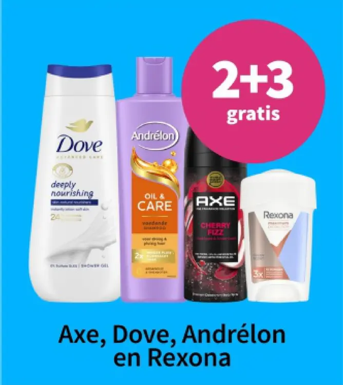 Promotie: Axe, Dove, Andrélon en Rexona