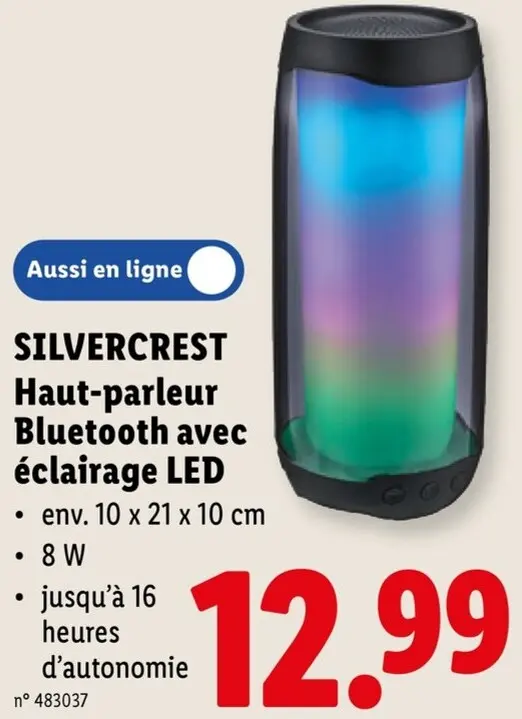 Offre: Haut-parleur Bluetooth avec éclairage LED