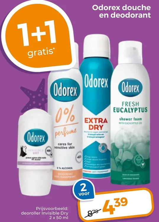 Aanbieding: Odorex douche en deodorant