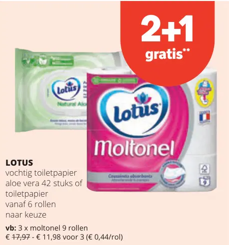 Promotie: Vochtig toiletpapier aloe vera of toiletpapie