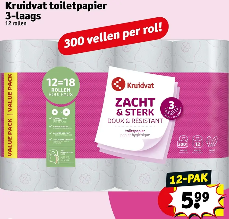 Promotie: Toiletpapier 3-laags
