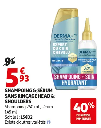 Offre: Shampooing & sérum sans rinçage