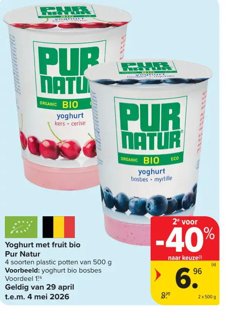 Promotie: Yoghurt met fruit bio