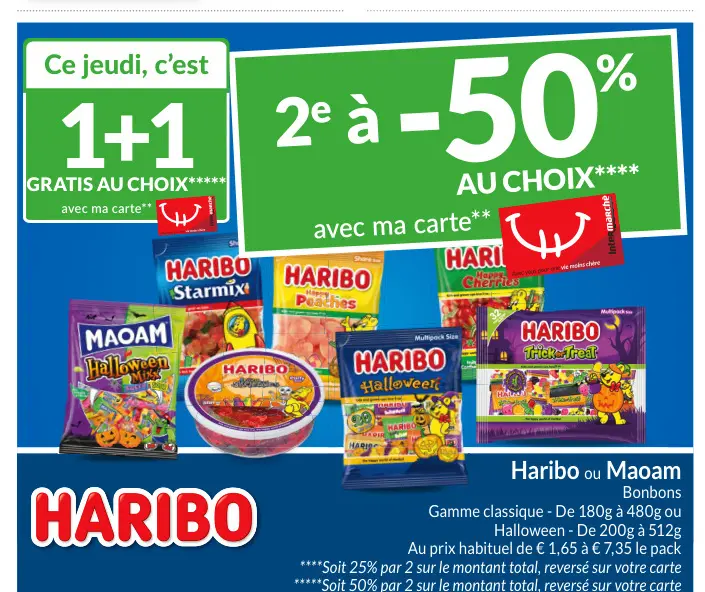Offre: Haribo ou Maoam Bonbons