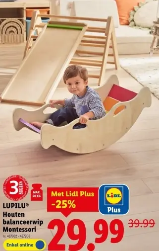 Promotie: Houten balanceerwip Montessori