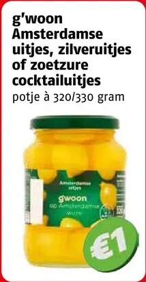 Aanbieding: Amsterdamse uitjes, zilveruitjes of zoetzure cocktailuitjes