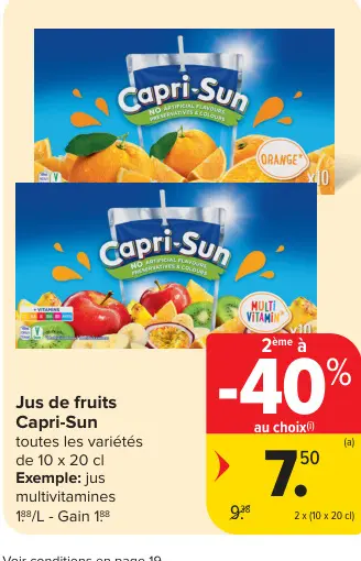 Offre: Jus de fruits