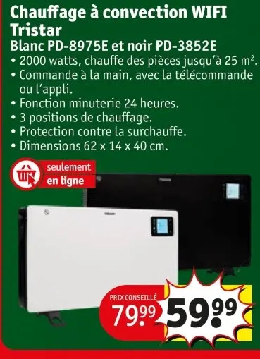 Offre: Chauffage à convection WIFI
