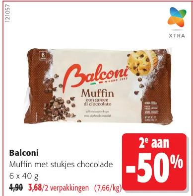 Promotie: Muffin met stukjes chocolade