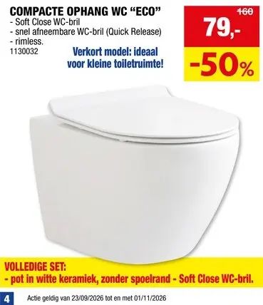 Promotie: Compacte ophang wc "eco"