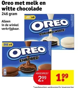 Aanbieding: Oreo met melk en witte chocolade