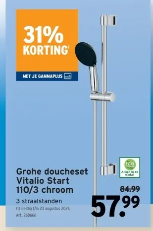 Promotie: doucheset Vitalio Start 110/3 chroom