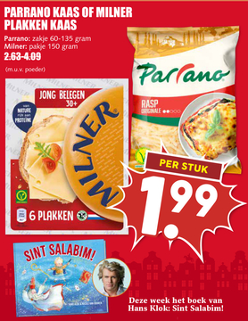 Aanbieding: PARRANO KAAS OF MILNER PLAKKEN KAAS