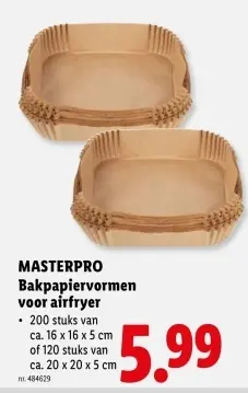 Promotie: Bakpapiervormen voor airfryer