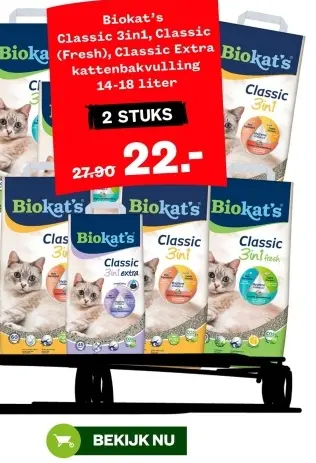 Aanbieding: Classic 3in1, Classic (Fresh), Classic Extra kattenbakvulling