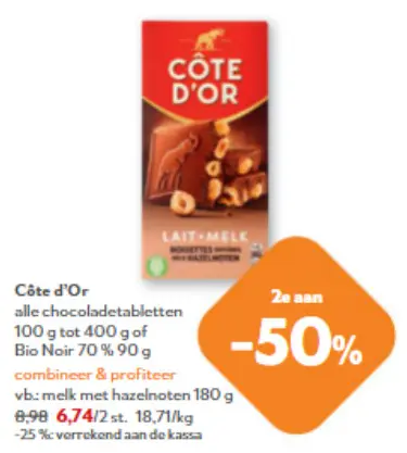 Promotie: Côte d'Or chocoladetabletten
