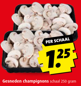 Aanbieding: Gesneden champignons schaal