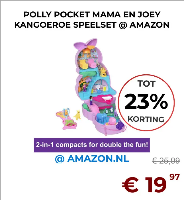 Aanbieding: Polly pocket mama en joey kangoeroe speelset