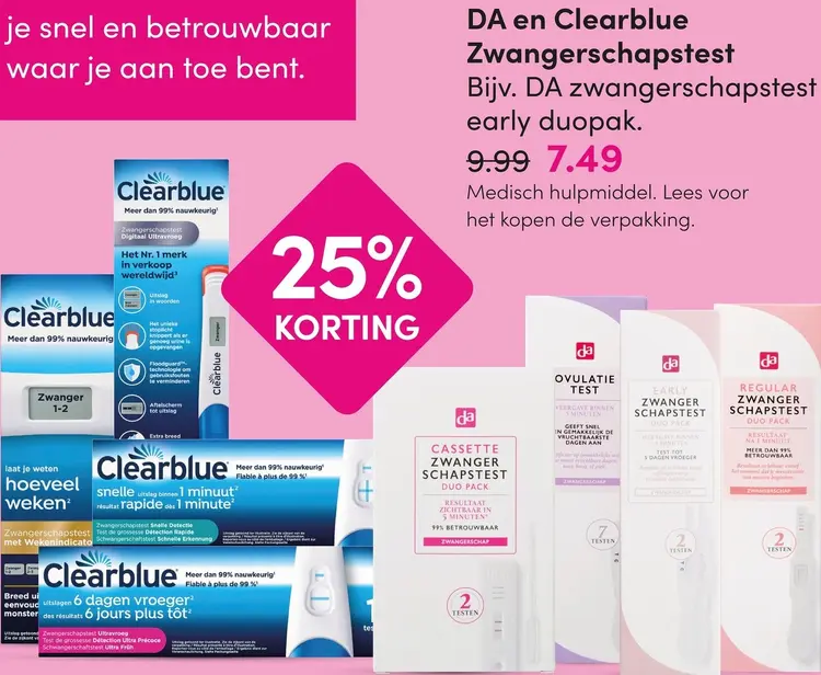 Aanbieding: Zwangerschapstest