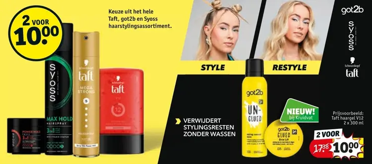 Aanbieding: Het hele Taft, got2b en Syoss haarstylingassortiment