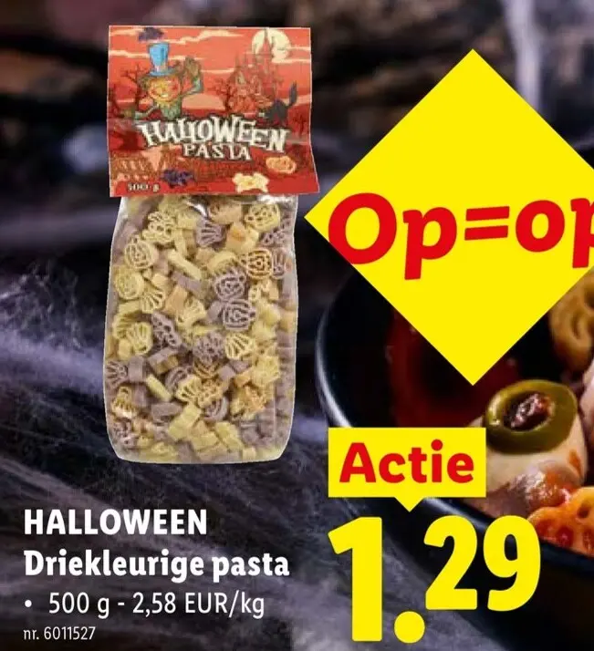 Promotie: HALLOWEEN Driekleurige pasta