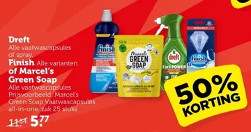 Aanbieding: Dreft, Finish, Marcel's Green Soap