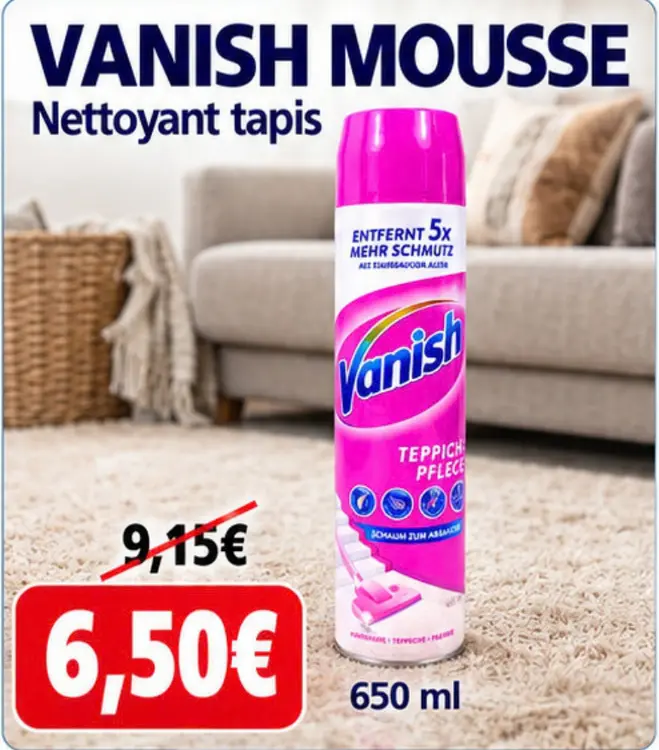 Offre: Mousse nettoyant tapis