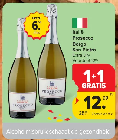 Promotie: Prosecco Borgo San Pietro Extra Dry