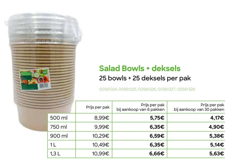 Promotie: Salad Bowls + deksels