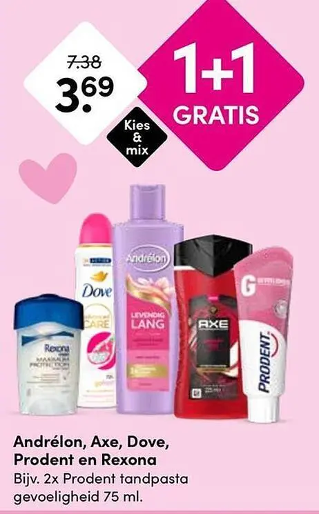 Aanbieding: Andrélon, Axe, Dove, Prodent en Rexona