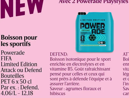 Offre: Powerade FIFA Limited Edition Attack ou Defen