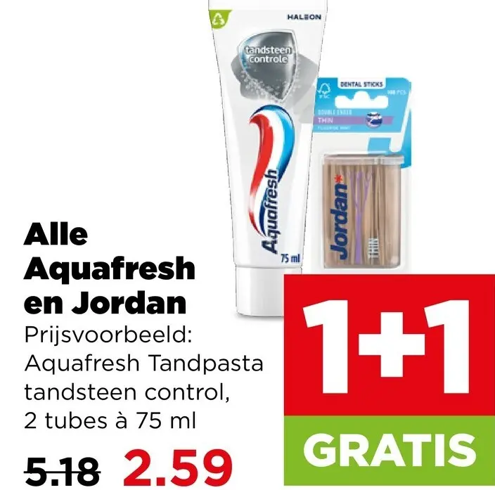Aanbieding: Tandpasta en Jordan