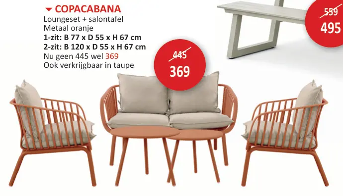 Promotie: Copacabana Loungeset + salontafel