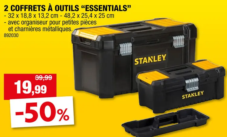 Offre: Stanley Essential Toolbox boàte à outils 2 pièces