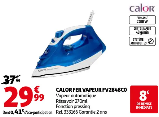 Promotie: Fer vapeur fv2848c0