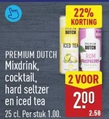 Aanbieding: Mixdrink, cocktail, hard seltzer en iced tea
