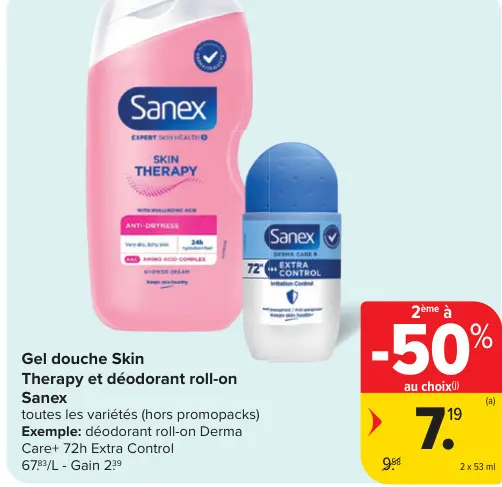 Offre: Gel douche Skin Therapy et déodorant roll-on