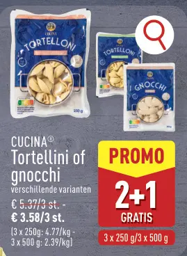 Promotie: Tortellini of gnocchi