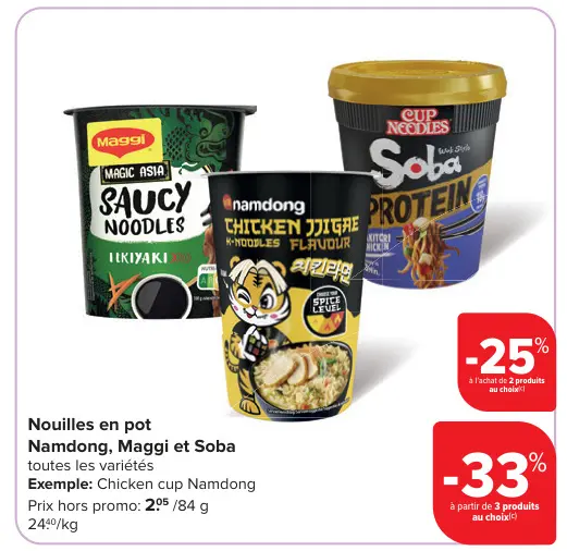 Offre: Nouilles en pot